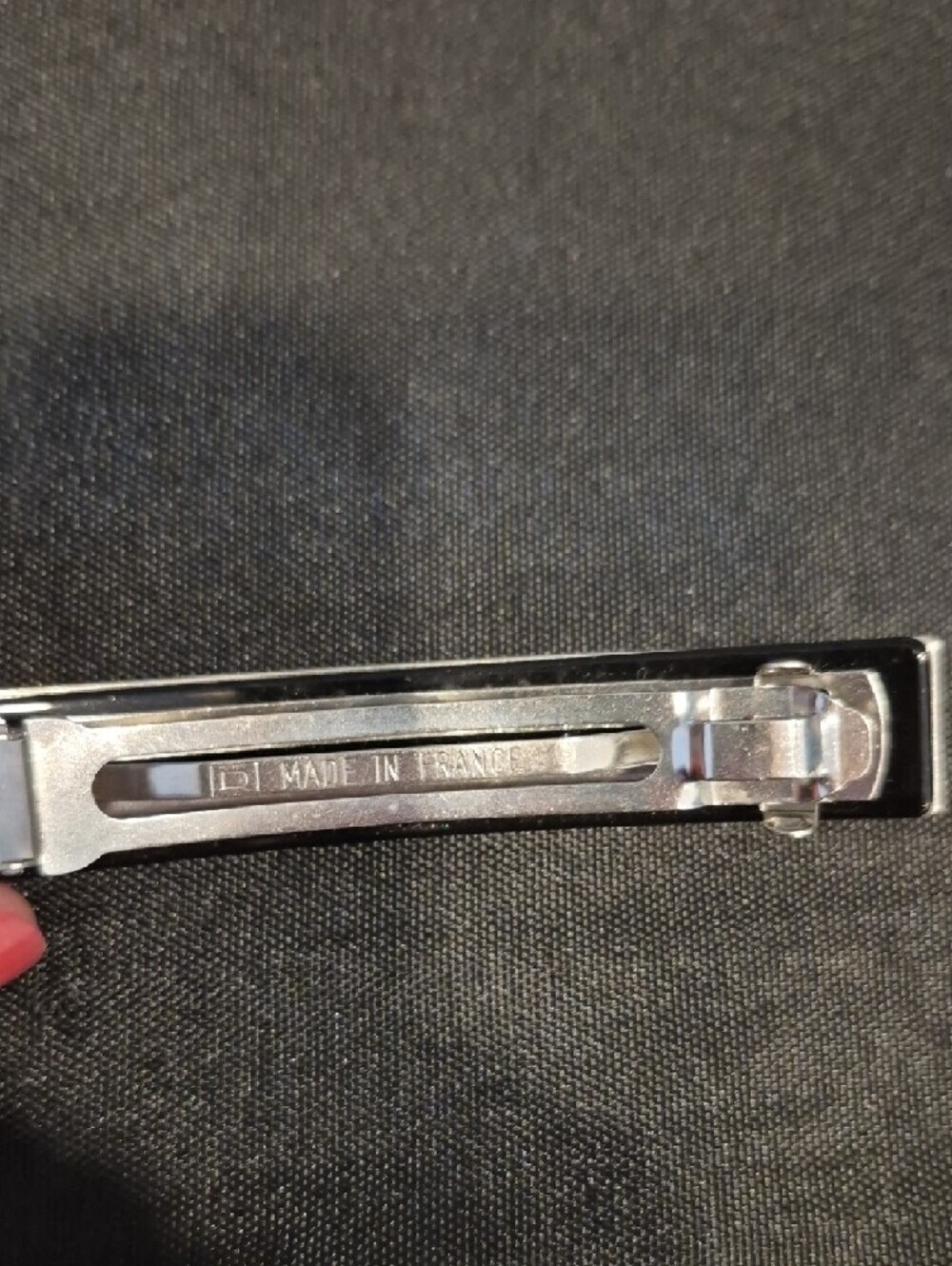 Silver-Tone Floral Filigree Barrett Made In France - Picture 3 of 4